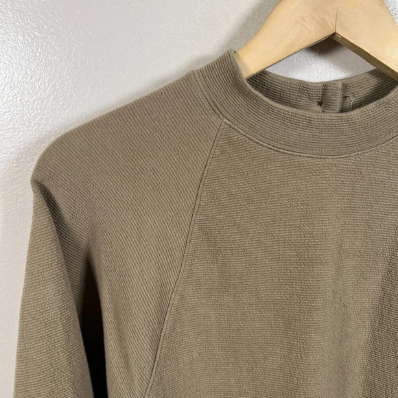 Madewell Button-Back Mockneck Top Sweater Size XS Olive Green Cozy Minimal - Picture 4 of 7